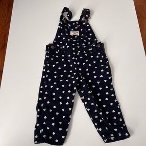 OshKosh B'gosh Navy Heart Print Overalls size 12 months